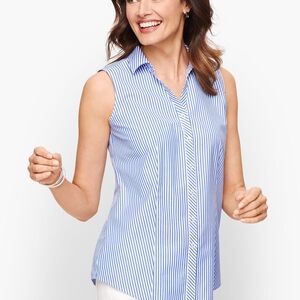 Talbots Sleeveless Blue Striped Women's Top